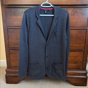 Men's Gray Cardigan Blazer